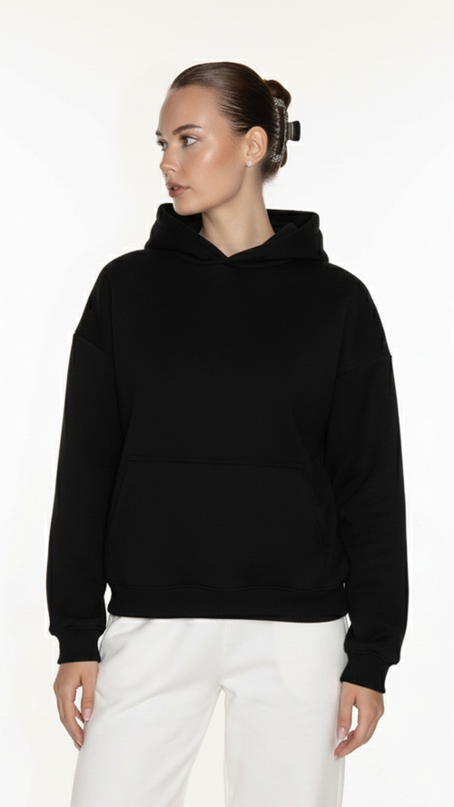 Foundational | Black Atelier Hoodie | Melton Cotton