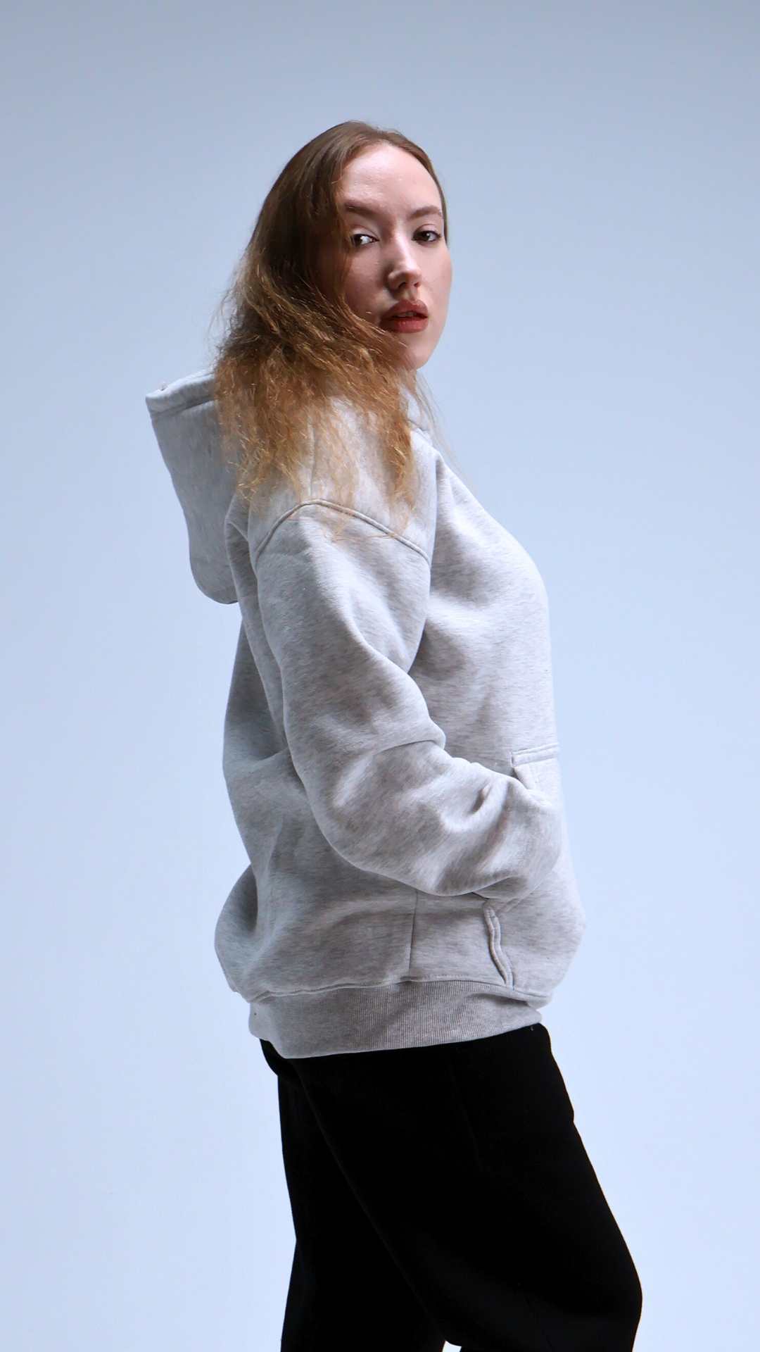 Still Season™ Gray Oversize Hoodie Melton Cotton