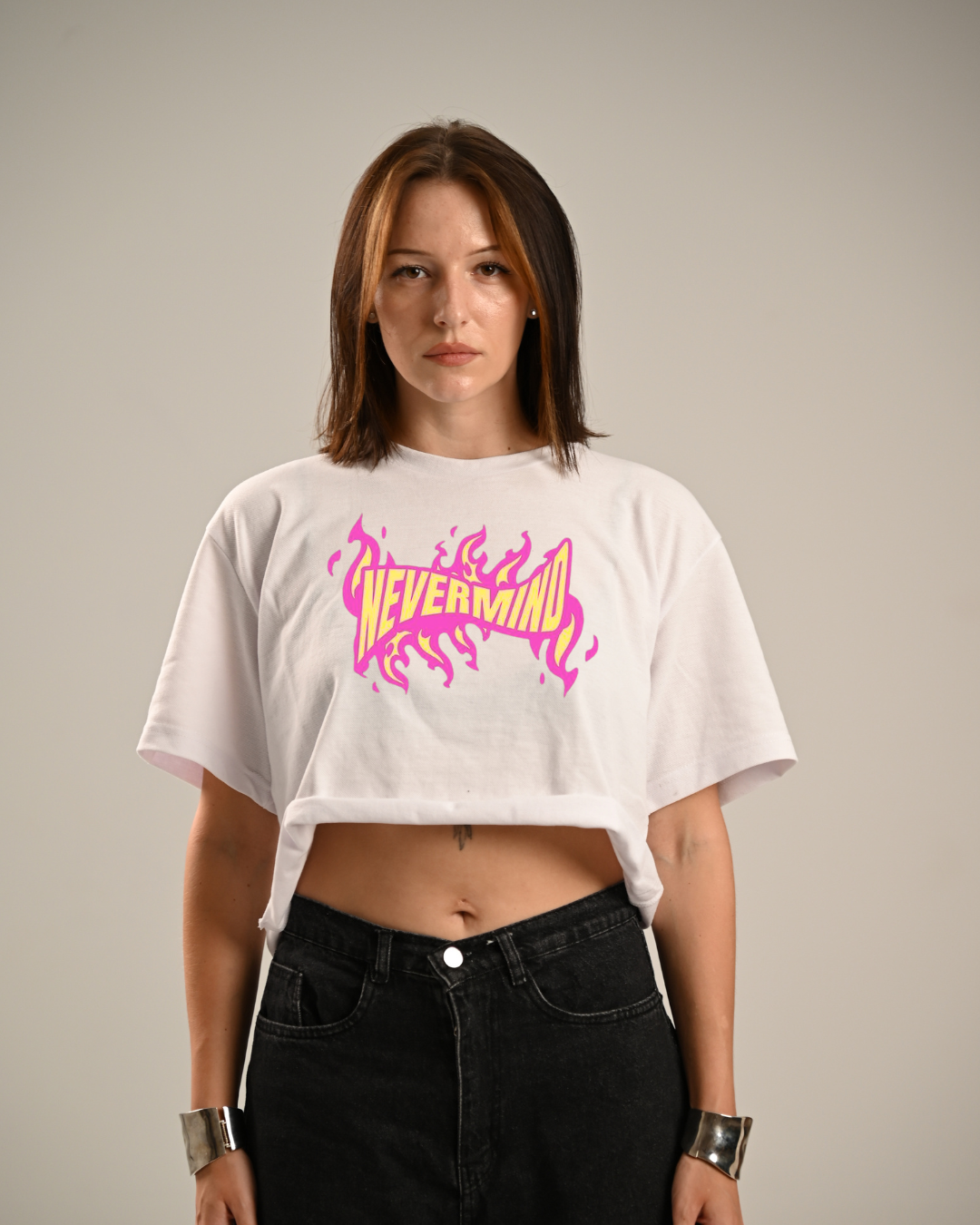 NEVERMIND Caviar | Oversize Fit | Short Sleeve Crop Top
