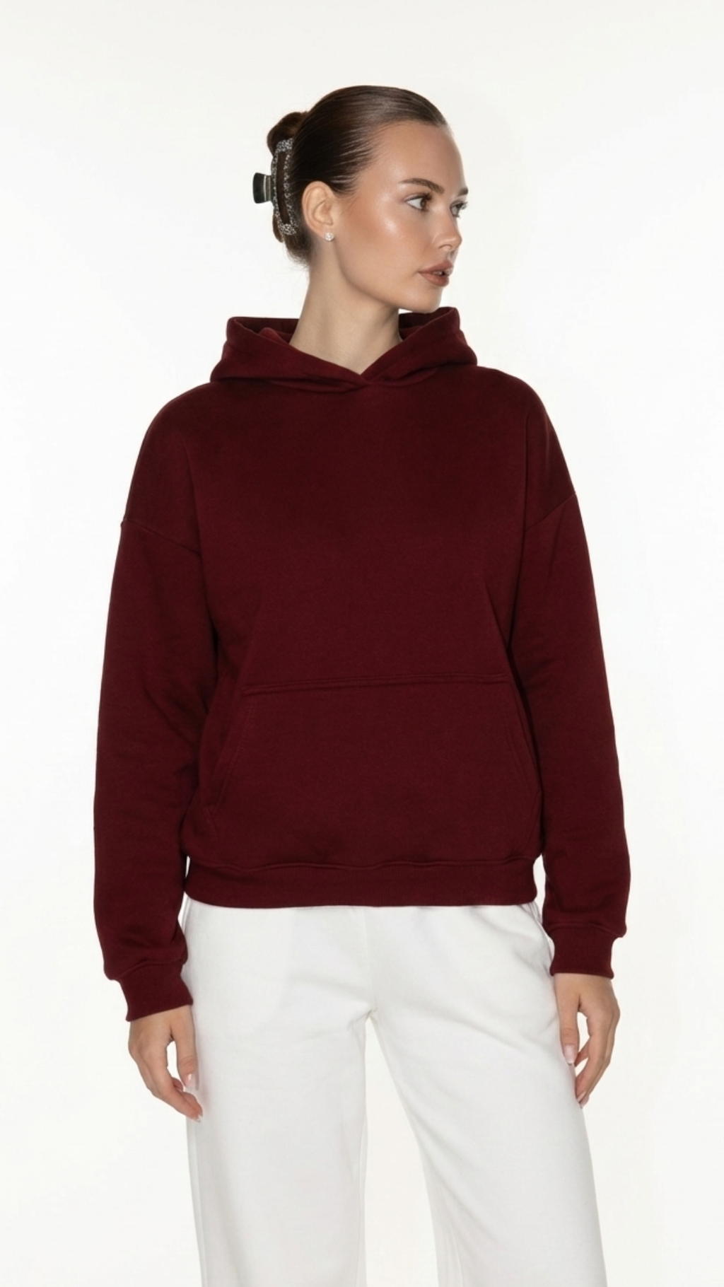 The Cardinal Set | Burgundy Hoodie & White Pants | Egyptian Cotton