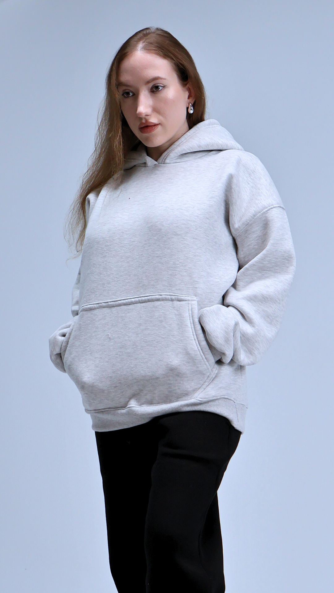 Still Season™ Gray Oversize Hoodie Melton Cotton