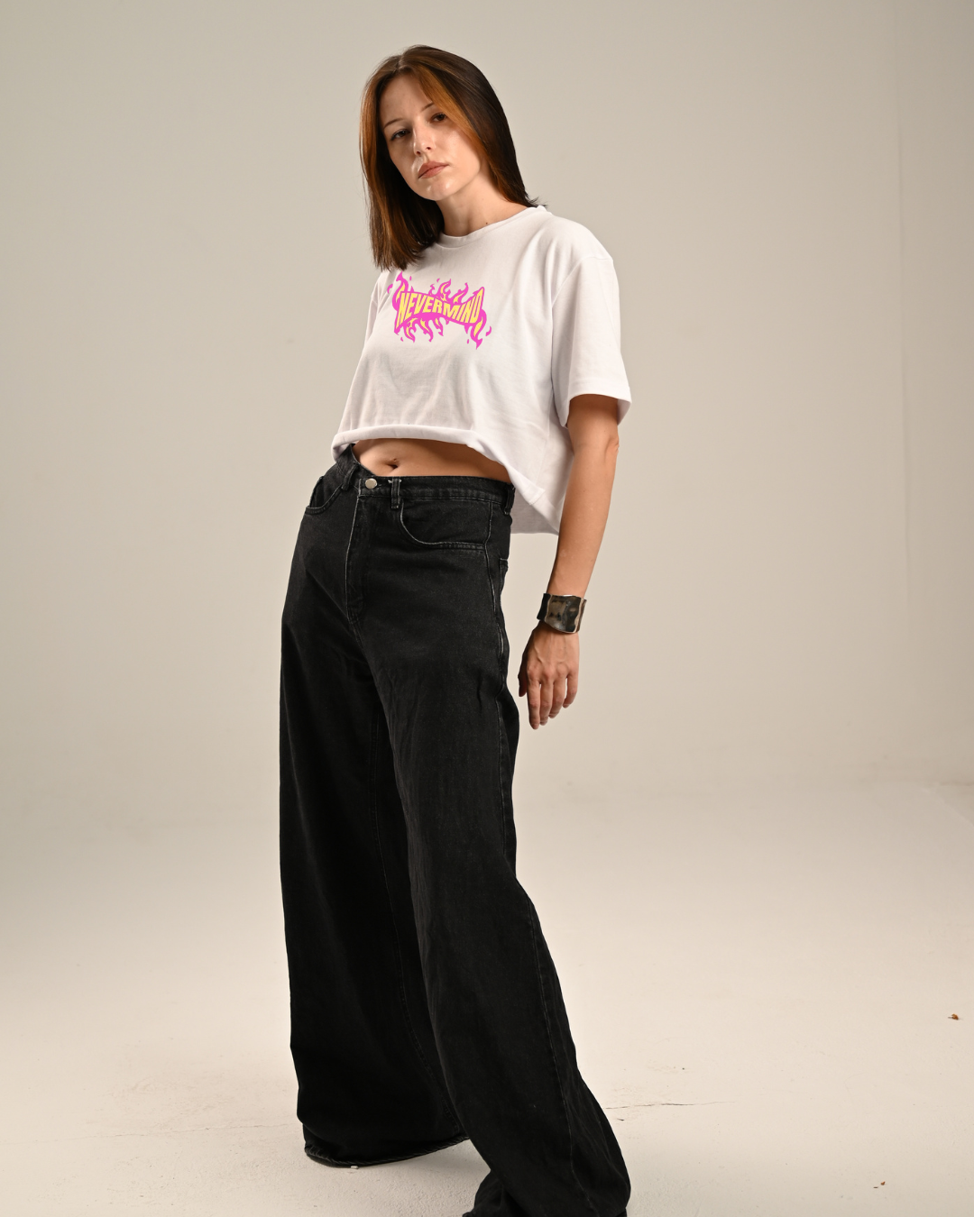 NEVERMIND Caviar | Oversize Fit | Short Sleeve Crop Top