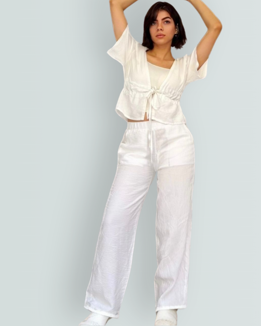 Linen Set Pants + Blouse – Breathable Comfort for Every Day
