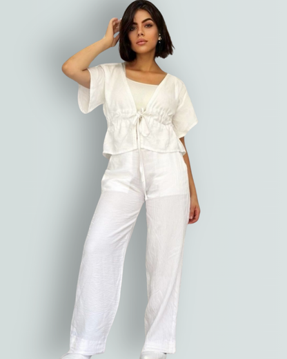 Linen Set Pants + Blouse – Breathable Comfort for Every Day