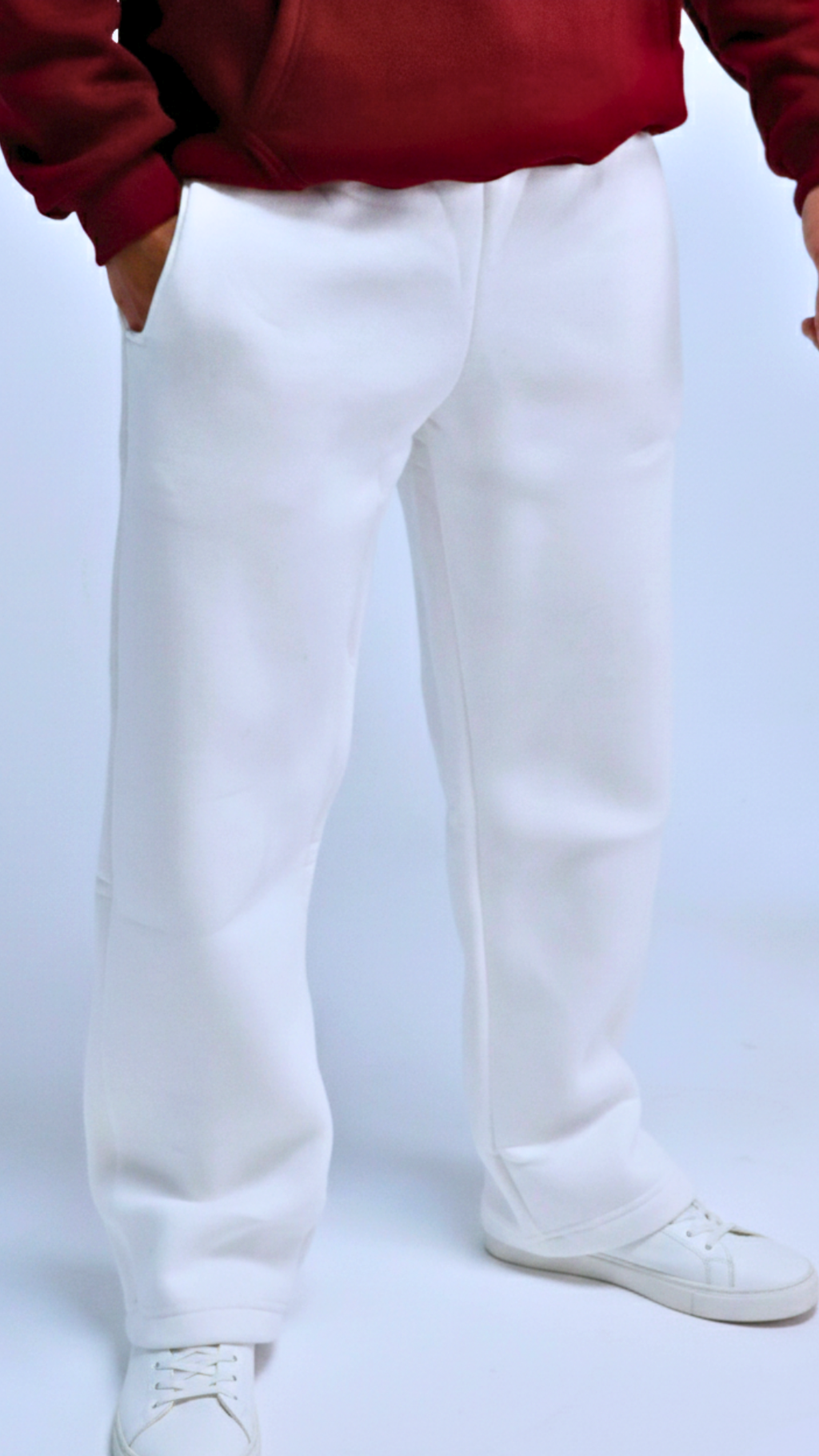 The Cardinal Set | Burgundy Hoodie & White Pants | Egyptian Cotton